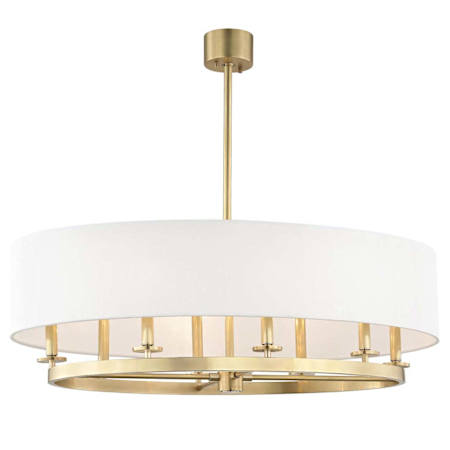 Hudson Valley Lighting Durham 8 Light 39" Wide Taper Candle Drum Chandelier Aged Brass