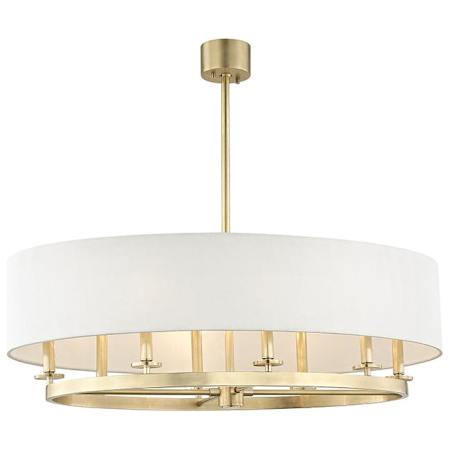 Hudson Valley Lighting Durham 8 Light 39" Wide Taper Candle Drum Chandelier Aged Brass
