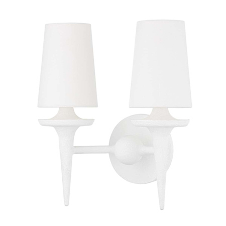 Hudson Valley Lighting Torch 2 Light 16" Tall Wall Sconce White Plaster