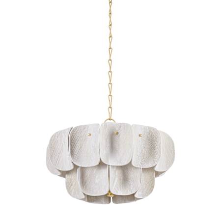 Hudson Valley Lighting Amalfi 8 Light 24" Wide Pendant with Woven Coconut Fiber Shades Vintage Gold Leaf