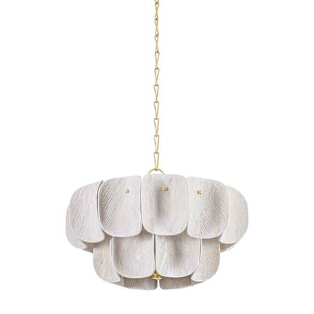 Hudson Valley Lighting Amalfi 8 Light 24" Wide Pendant with Woven Coconut Fiber Shades Vintage Gold Leaf