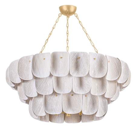 Hudson Valley Lighting Amalfi 16 Light 41" Wide Waterfall Chandelier with Woven Coconut Fiber Shades Vintage Gold Leaf