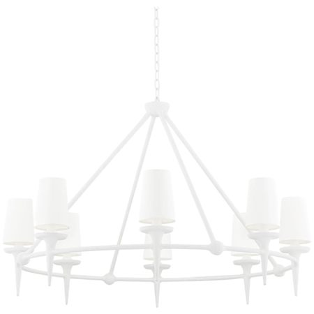 Hudson Valley Lighting Torch 8 Light 48" Wide Ring Chandelier White Plaster