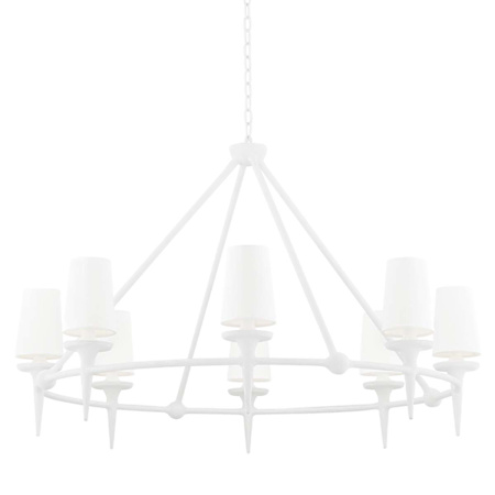 Hudson Valley Lighting Torch 8 Light 48" Wide Ring Chandelier White Plaster