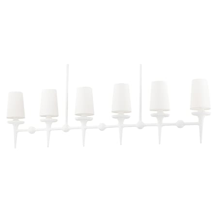 Hudson Valley Lighting Torch 6 Light 58" Wide Linear Chandelier White Plaster