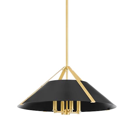 Hudson Valley Lighting Raymond 4 Light 5" Wide Multi Light Pendant Aged Brass / Soft Black