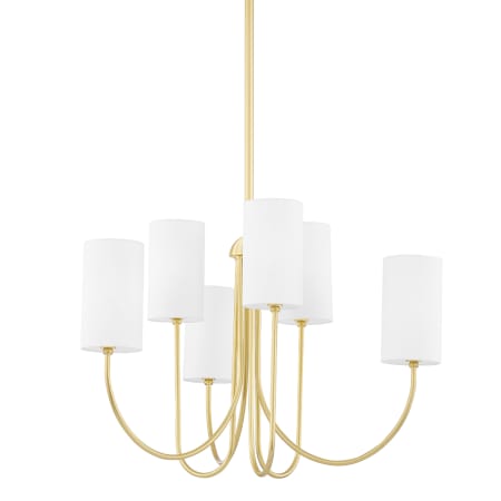 Hudson Valley Lighting Harlem 6 Light 28" Wide Pillar Candle Chandelier Aged Brass