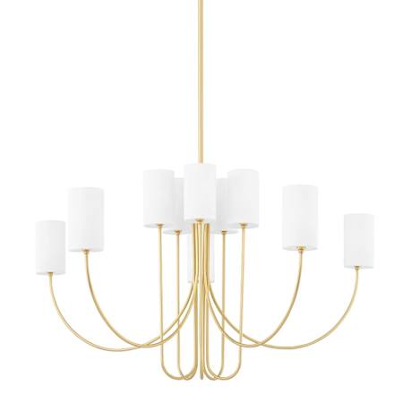 Hudson Valley Lighting Harlem 10 Light 48" Wide Pillar Candle Chandelier Aged Brass