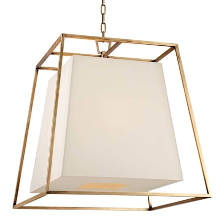 Hudson Valley Lighting Kyle 6 Light 24" Wide Pendant Aged Brass / White Silk Shades
