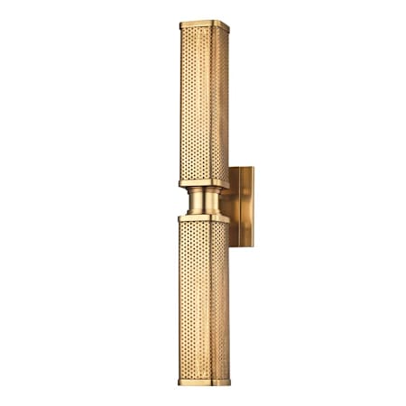 Hudson Valley Lighting Gibbs 2 Light 22" Tall Wall Sconce Aged Brass