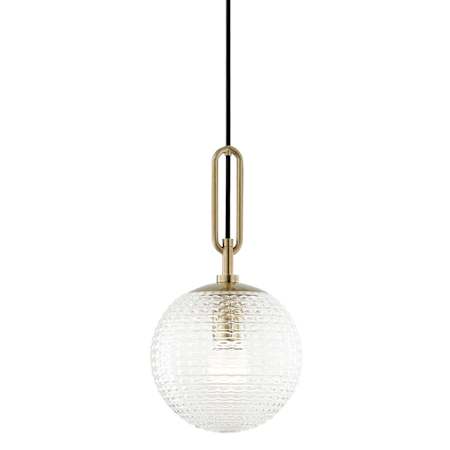 Hudson Valley Lighting Jewett 8" Wide Mini Pendant Aged Brass