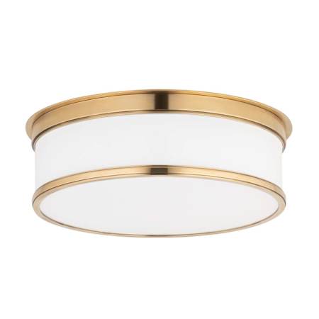 Hudson Valley Lighting Geneva 3 Light 15" Wide Flush Mount Drum Ceiling Fixture Aged Brass