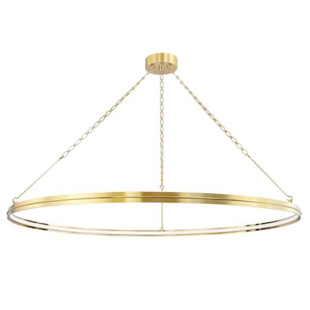 Hudson Valley Lighting Rosendale 56" Wide LED Ring Chandelier Aged Brass