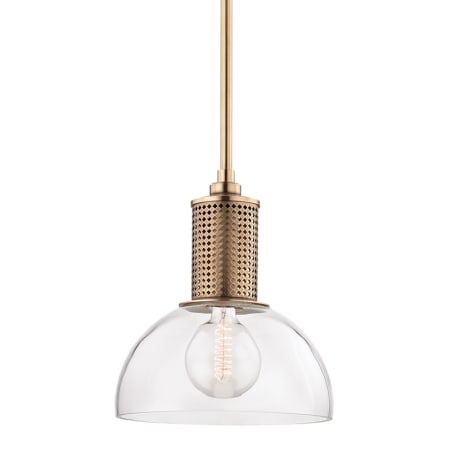 Hudson Valley Lighting Halcyon Single Light 14" Wide Pendant Aged Brass