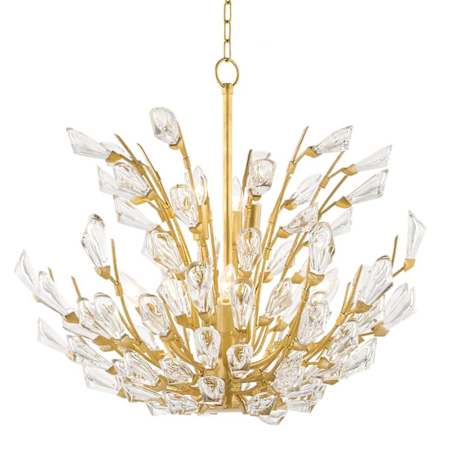 Hudson Valley Lighting Tulip 9 Light 28" Wide Crystal Chandelier Gold Leaf