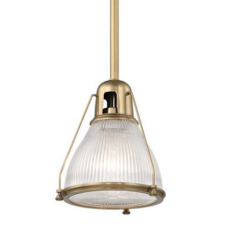 Hudson Valley Lighting Haverhill Single Light 8" Wide Mini Pendant Aged Brass