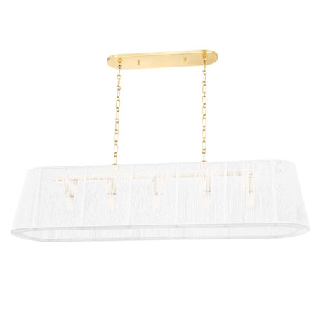 Hudson Valley Lighting Verona Beach 5 Light 51" Wide Linear Chandelier Aged Brass