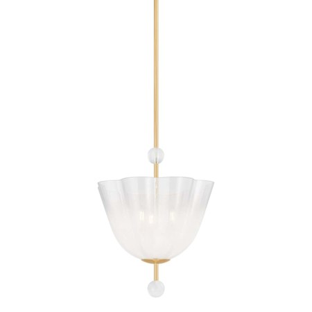 Hudson Valley Lighting Cambria Heights 3 Light 17" Wide Crystal Pendant with Sfumato Glass Shade Aged Brass
