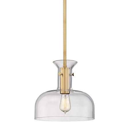 Hudson Valley Lighting Coffey Single Light 12" Wide Pendant Aged Brass
