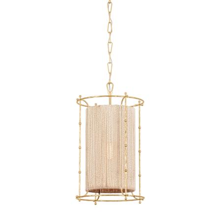 Hudson Valley Lighting Jones Point 16" Wide Pendant with Abaca Rope Shade Vintage Gold Leaf