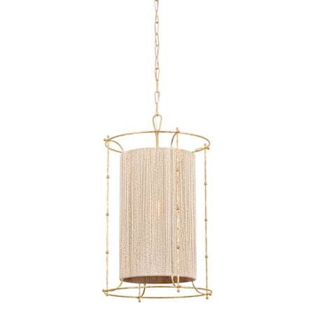 Hudson Valley Lighting Jones Point 20" Wide Pendant with Abaca Rope Shade Vintage Gold Leaf