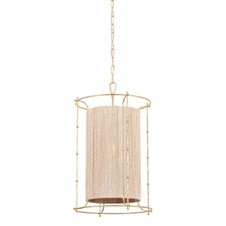 Hudson Valley Lighting Jones Point 20" Wide Pendant with Abaca Rope Shade Vintage Gold Leaf