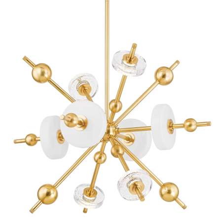 Hudson Valley Lighting Maynard 32" Wide LED Sputnik Chandelier Aged Brass