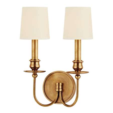 Hudson Valley Lighting Cohasset 2 Light 14" Tall Wall Sconce Aged Brass