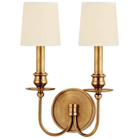 Hudson Valley Lighting Cohasset 2 Light 14" Tall Wall Sconce Aged Brass