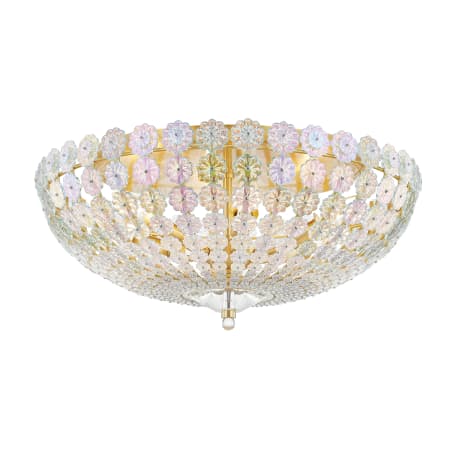 Hudson Valley Lighting Floral Park 6 Light 21" Wide Semi-Flush Ceiling Fixture Aged Brass