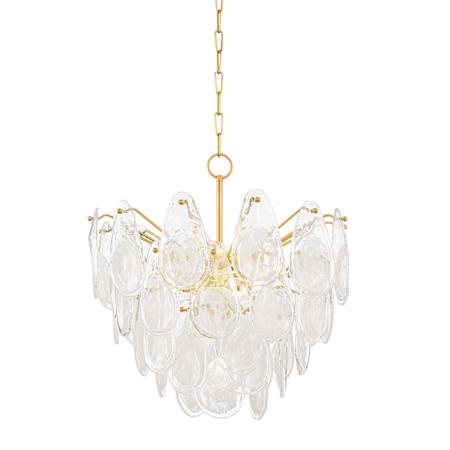 Hudson Valley Lighting Darcia 7 Light 24" Wide Waterfall Chandelier Aged Brass