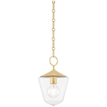 Hudson Valley Lighting Greene Single Light 8" Wide Mini Pendant Aged Brass