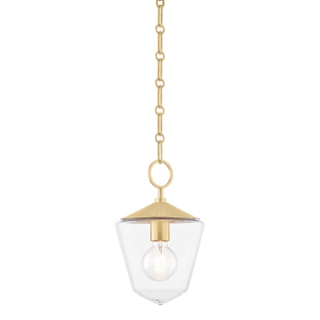 Hudson Valley Lighting Greene Single Light 8" Wide Mini Pendant Aged Brass