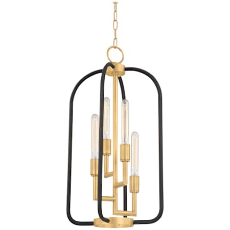 Hudson Valley Lighting Angler 4 Light 15" Wide Taper Candle Chandelier Aged Brass