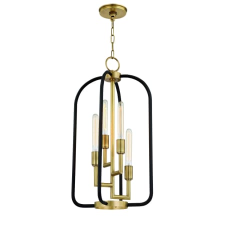 Hudson Valley Lighting Angler 4 Light 15" Wide Taper Candle Chandelier Aged Brass