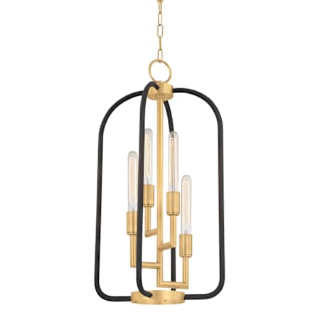 Hudson Valley Lighting Angler 4 Light 15" Wide Taper Candle Chandelier Aged Brass