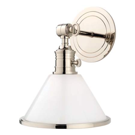 Hudson Valley Lighting Garden City 11" Tall Wall Sconce with Frosted Glass Shade Polished Nickel