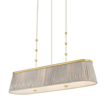 Hudson Valley Lighting Valeria 3 Light 49" Wide Pendant Aged Brass