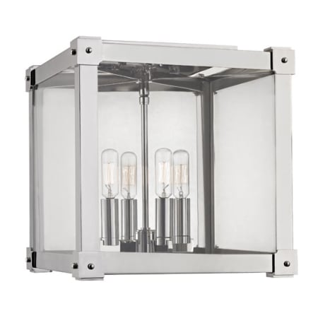 Hudson Valley Lighting Forsyth 4 Light 12" Wide Flush Mount Square Ceiling Fixture Polished Nickel