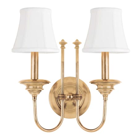 Hudson Valley Lighting Yorktown 2 Light 14" Tall Wall Sconce Aged Brass