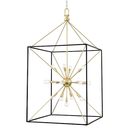 Hudson Valley Lighting Glendale 25 Light 27" Wide Sputnik Chandelier Aged Brass / Black