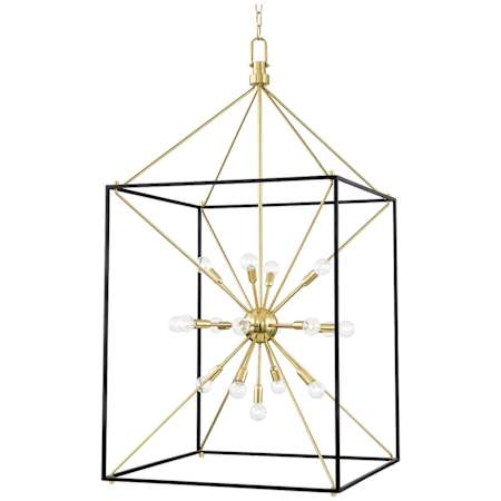Hudson Valley Lighting Glendale 25 Light 27" Wide Sputnik Chandelier Aged Brass / Black