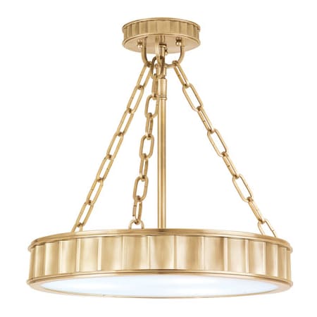 Hudson Valley Lighting Middlebury 3 Light 16" Wide Semi-Flush Ceiling Fixture Aged Brass
