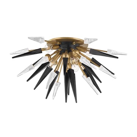 Hudson Valley Lighting Sparta 6 Light 28" Wide Flush Mount Ceiling Fixture Aged Brass