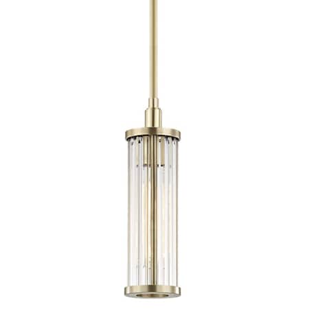Hudson Valley Lighting Marley Single Light 4" Wide Mini Pendant Aged Brass