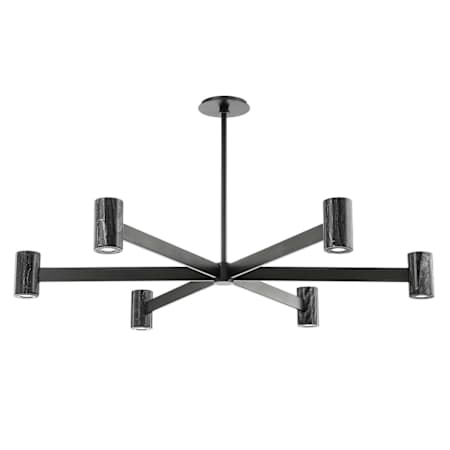 Hudson Valley Lighting Predock 6 Light 45" Wide LED Sputnik Chandelier Black Brass