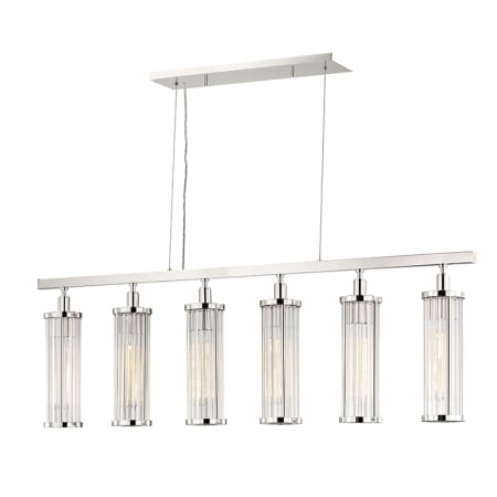Hudson Valley Lighting Marley 6 Light 47" Wide Linear Chandelier Polished Nickel