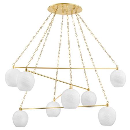 Hudson Valley Lighting Asbury Park 8 Light 55" Wide Chandelier Aged Brass