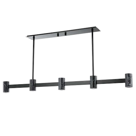Hudson Valley Lighting Predock 5 Light 57" Wide LED Linear Chandelier Black Brass