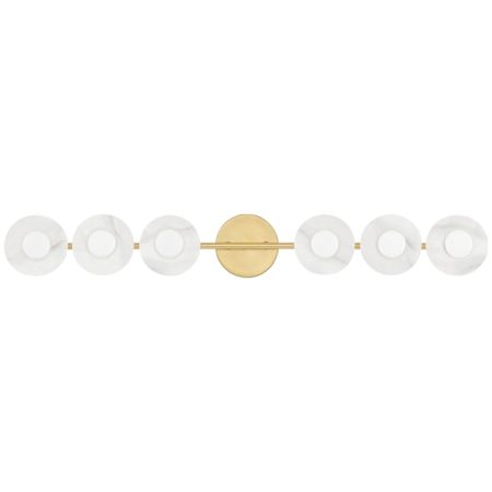 Hudson Valley Lighting Elmont 6 Light 34" Wide Bathroom Vanity Light Aged Brass